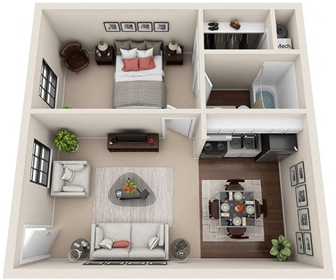 a floor plan of a studio apartment
